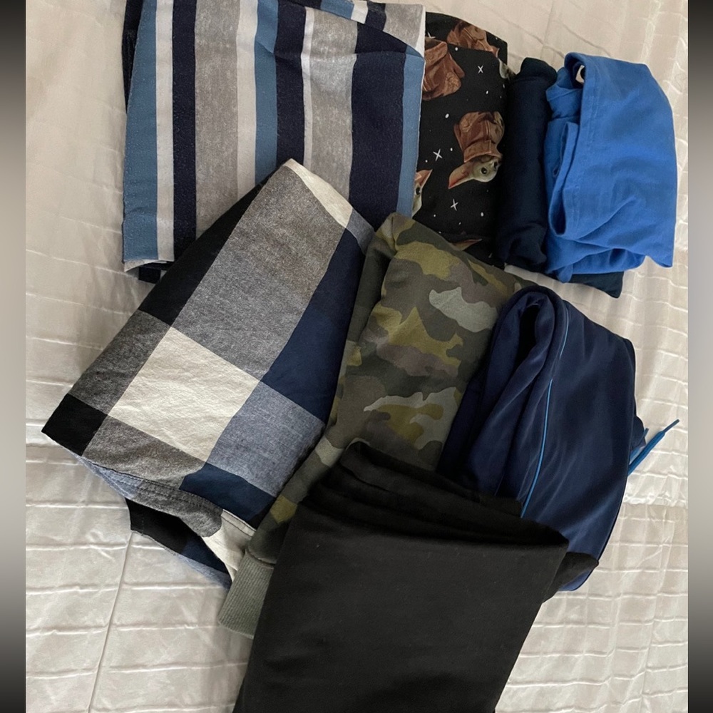 Lot of 11 hoodie shirts pants PJS EUC